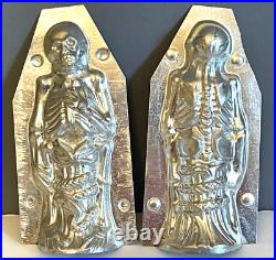 Antique Vintage Halloween Skeleton With Snake Chocolate Mold