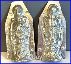 Antique Vintage Halloween Skeleton With Snake Chocolate Mold