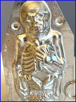 Antique Vintage Halloween Skeleton With Snake Chocolate Mold