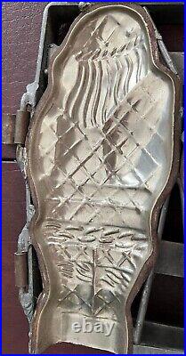 Antique Vintage Hinged Full Body SANTA CLAUS Chocolate Mold 2 Figures