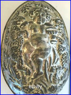 Antique Vintage Huge Egg With Cupid And Bunnys Easter Egg Chocolate Mold. 8
