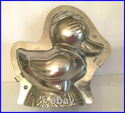 Antique Vintage Large Duck Wearing Hat Chocolate Mold. 9 X 9. Excelent