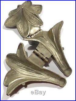 Antique / Vintage Large Lily Blossom Sculpture Chocolate / Candy Metal Mold