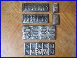 Antique Vintage Lot HERSHEY'S CHOCOLATE FACTORY METAL MOLDS Candy Bars Squares