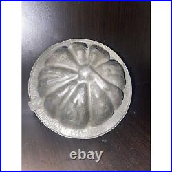 Antique Vintage Metal Chocolate Mold Small Pumpkin with special lock feature