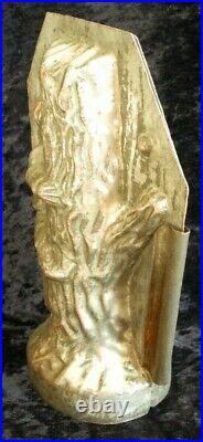 Antique Vintage Metal Chocolate Shape Candy Sugar Form / Mold Boy In Tree