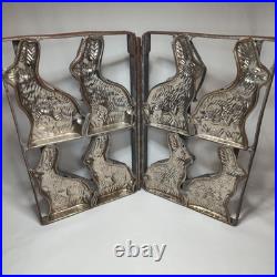 Antique Vintage Metal Hinged Candy Mold Form Easter Bunny Rabbit Chocolate Antique Vintage Metal Hinged Candy Mold Form Easter Bunny Rabbit Chocolate