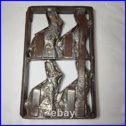 Antique Vintage Metal Hinged Candy Mold Form Easter Bunny Rabbit Chocolate Antique Vintage Metal Hinged Candy Mold Form Easter Bunny Rabbit Chocolate