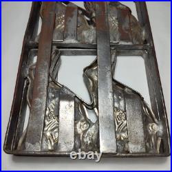 Antique Vintage Metal Hinged Candy Mold Form Easter Bunny Rabbit Chocolate Antique Vintage Metal Hinged Candy Mold Form Easter Bunny Rabbit Chocolate