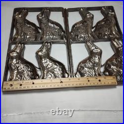 Antique Vintage Metal Hinged Candy Mold Form Easter Bunny Rabbit Chocolate Antique Vintage Metal Hinged Candy Mold Form Easter Bunny Rabbit Chocolate