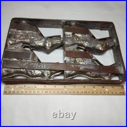 Antique Vintage Metal Hinged Candy Mold Form Easter Bunny Rabbit Chocolate Antique Vintage Metal Hinged Candy Mold Form Easter Bunny Rabbit Chocolate