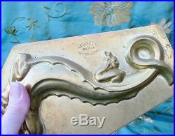 Antique Vintage Rare Letang Fils Brass Sea Creature 7 inches Chocolate Mold 1900