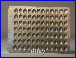 Antique Vintage Ringers Heavy Pewter Metal 84 Chocolate Candy Egg Mold Tray