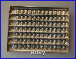 Antique Vintage Ringers Heavy Pewter Metal 84 Chocolate Candy Egg Mold Tray