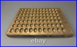 Antique Vintage Ringers Heavy Pewter Metal 84 Chocolate Candy Egg Mold Tray