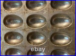 Antique Vintage Ringers Heavy Pewter Metal 84 Chocolate Candy Egg Mold Tray