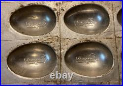 Antique Vintage Ringers Heavy Pewter Metal 84 Chocolate Candy Egg Mold Tray