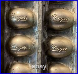 Antique Vintage Ringers Heavy Pewter Metal 84 Chocolate Candy Egg Mold Tray