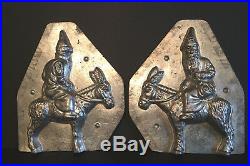 Antique Vintage SANTA ON DONKEY CHOCOLATE MOLD. 7 1/4 tall by 6 wide