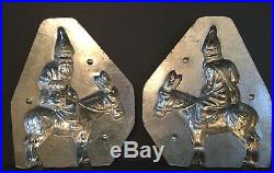 Antique Vintage SANTA ON DONKEY CHOCOLATE MOLD. 7 1/4 tall by 6 wide