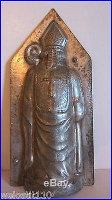 Antique Vintage ST. NICHOLAS with STAFF Chocolate Mold