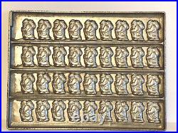 Antique Vintage Santa Chocolate Mold. Flat Tray. #3885. Ringer Confectionary