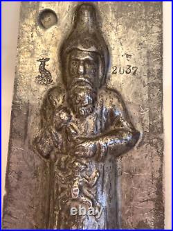 Antique Vintage Santa Holding Toy Chocolate Mold. Sommet, Paris, France # 2037