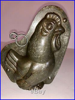 Antique Vintage Stylized Rooster Chocolate Mold. Signed Anton Reiche. Germany