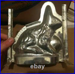 Antique Vintage Tin Chocolate Mold Sitting Rabbit Easter Bunny