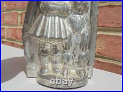 Antique Vintage Tin Metal Chocolate Mold Girl Lg Rabbit Anton Reiche #24221 7.5