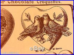 Antique Vintage VALENTINE HEARTS LOVE BIRDS CHOCOLATE MOLD. ANTON REICHE