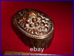 Antique Vintage Victorian Copper and Tin Mold Grapes
