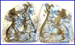 Antique Vntage Chocolate Mold. Two Rabbits Holding Paws Over A Basket Antique Vntage Chocolate Mold. Two Rabbits Holding Paws Over A Basket