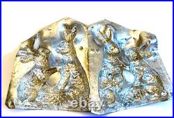 Antique Vntage Chocolate Mold. Two Rabbits Holding Paws Over A Basket Antique Vntage Chocolate Mold. Two Rabbits Holding Paws Over A Basket