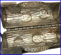 Antique Vtg Chocolate Candy Ice Cream Mold Christmas Yule Log Tree Double