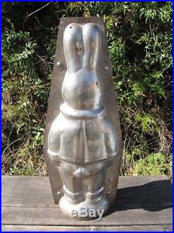 Antique Vtg Giant Chocolate Rabbit Bunny Candy Mold 2 Piece 18 Tall Very Rare
