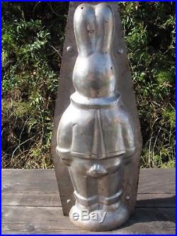 Antique Vtg Giant Chocolate Rabbit Bunny Candy Mold 2 Piece 18 Tall Very Rare