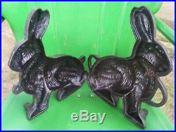 Antique Vtg Griswold Cast Iron Easter Bunny Rabbit Chocolate Cake Mold 862 / 863