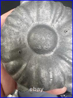Antique Vtg Ice Cream Mold E & Co, NY Flower Lot 7 Chocolate Eppelsheimer READ Antique Vtg Ice Cream Mold E & Co, NY Flower Lot 7 Chocolate Eppelsheimer READ