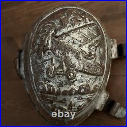 Antique XL Easter Egg Rabbit Flying Plane Double Sided Hinged Chocolate Mold