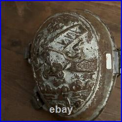 Antique XL Easter Egg Rabbit Flying Plane Double Sided Hinged Chocolate Mold