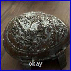 Antique XL Easter Egg Rabbit Flying Plane Double Sided Hinged Chocolate Mold