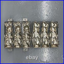 Antique XXL triple bunny candy mold FIVE POUND BUNNIES rare! Holy grail