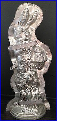 Antique chocolate mold Anton Reiche Bunny with basket 43 CM Tall! RARE MOLD