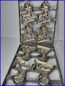 Antique hinged Industrial metal Chocolate Candy mold 5inch Lambs Mold 11x9.5