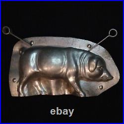 Antique metal Chocolate Mold larger Pig Dresden Germany Anton Reiche #4587 vtg