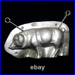 Antique metal Chocolate Mold larger Pig Dresden Germany Anton Reiche #4587 vtg