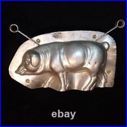 Antique metal Chocolate Mold larger Pig Dresden Germany Anton Reiche #4587 vtg