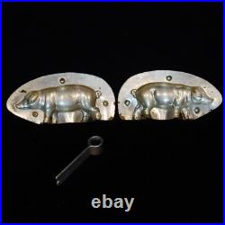 Antique metal Chocolate Mold small Pig Germany Dresden Anton Reiche 12 8553 vtg Antique metal Chocolate Mold small Pig Germany Dresden Anton Reiche 12 8553 vtg