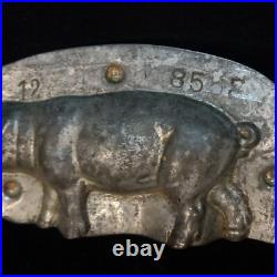 Antique metal Chocolate Mold small Pig Germany Dresden Anton Reiche 12 8553 vtg Antique metal Chocolate Mold small Pig Germany Dresden Anton Reiche 12 8553 vtg
